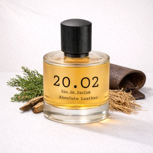 Absolute Leather Perfume Bottle Angled — 20.O2