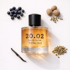 Atelier Gold Flat Lay — 20.O2 Eau de Parfum