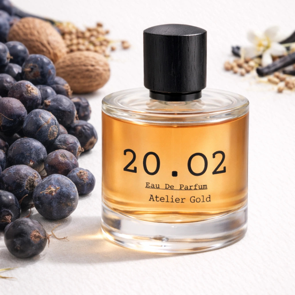 Atelier Gold Eau de Parfum — Juniper, Amber & Vanilla | 20.O2