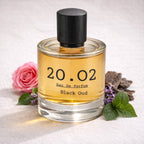 Black Oud Perfume Bottle Angled — 20.O2