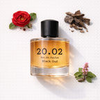Black Oud Flat Lay — 20.O2 Eau de Parfum