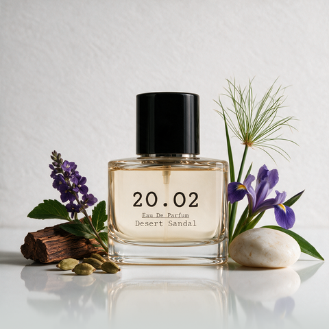 Desert Sandal eau de parfum by 20.O2 — cardamom, iris, sandalwood and leather