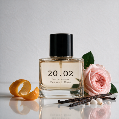 Dessert Rose eau de parfum by 20.O2 — lemon, rose, vanilla and musk