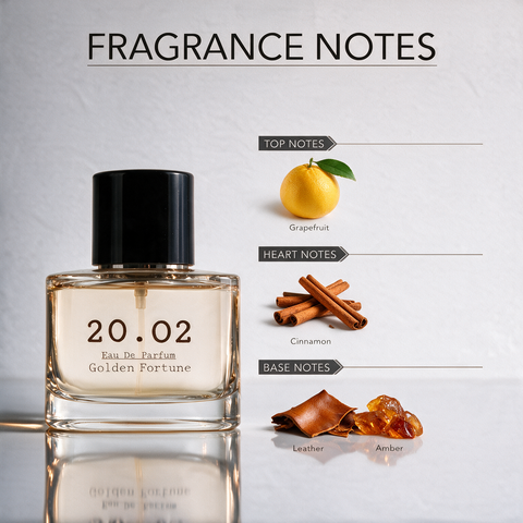 Golden Fortune perfume bottle by 20.O2, made in the UAE