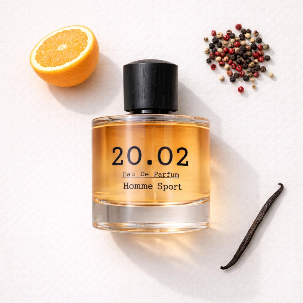 Homme Sport Flat Lay — 20.O2 Eau de Parfum
