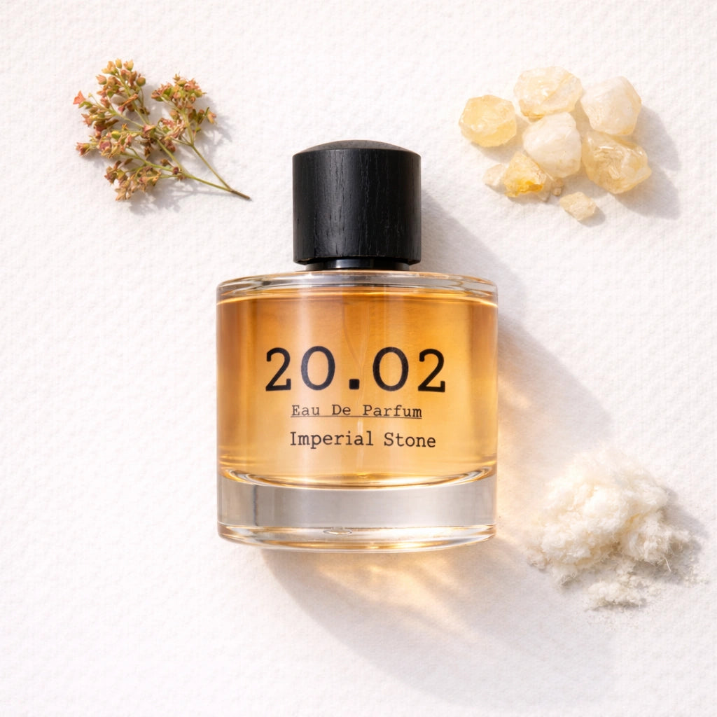 Imperial Stone Flat Lay — 20.O2 Eau de Parfum