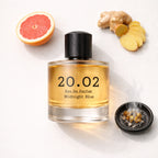 Midnight Blue Flat Lay — 20.O2 Eau de Parfum