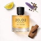 Noir Sauvage Flat Lay — 20.O2 Eau de Parfum