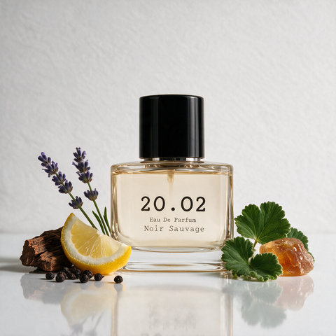 Noir Sauvage eau de parfum by 20.O2 — bergamot, pepper, lavender and cedarwood