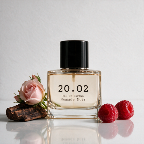 Nomade Noir eau de parfum by 20.O2 — raspberry, rose and oud