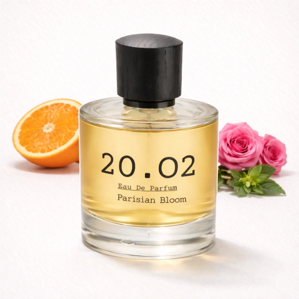 Parisian Bloom Perfume Bottle Angled — 20.O2