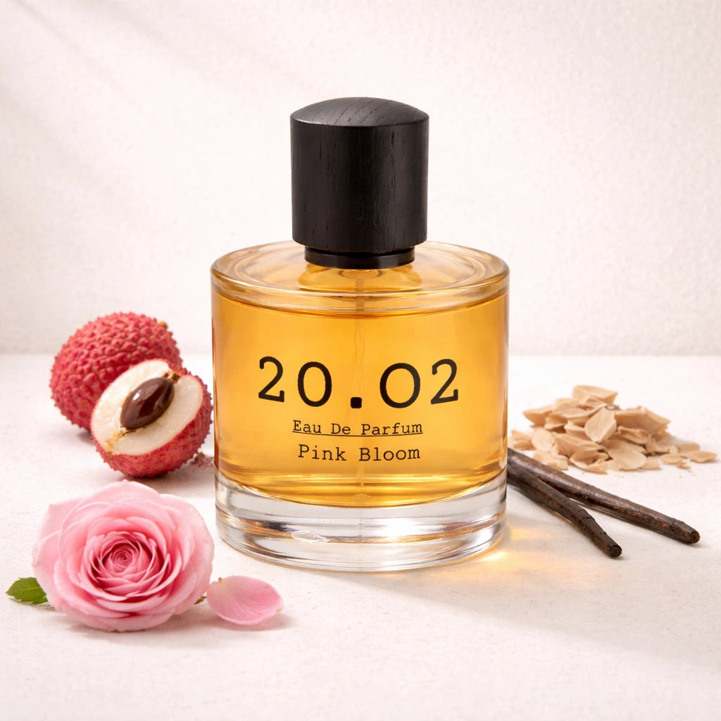 Pink Bloom Perfume Bottle Angled — 20.O2