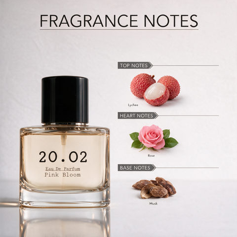 Pink Bloom perfume bottle by 20.O2, made in the UAE