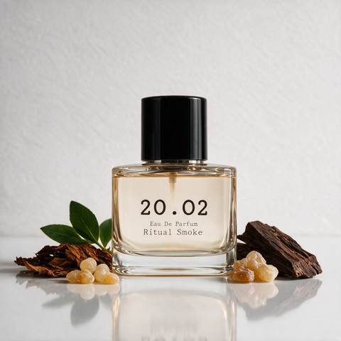 Ritual Smoke eau de parfum by 20.O2 — green notes, tobacco, incense and oud