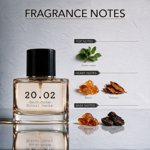 Ritual Smoke perfume bottle by 20.O2, made in the UAE