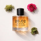 Rose in Shadow Flat Lay — 20.O2 Eau de Parfum