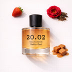 Satin Oud Flat Lay — 20.O2 Eau de Parfum