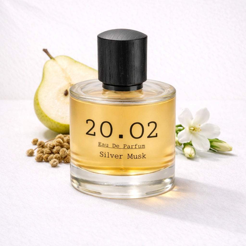 Silver Musk Perfume Bottle Angled — 20.O2