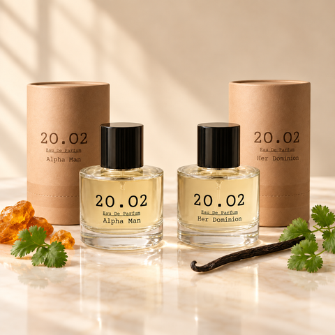 Him & Her combo: two 50ml 20.O2 bottles with kraft tube packaging