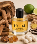 Sacred Sandal eau de parfum by 20.O2, with sandalwood, lime, ginger and vanilla