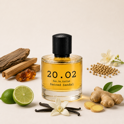 Sacred Sandal by 20.O2, eau de parfum bottle