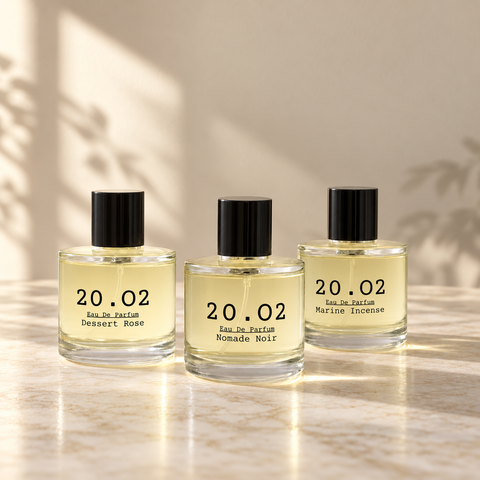 The Wardrobe combo: three 100ml 20.O2 bottles on stone